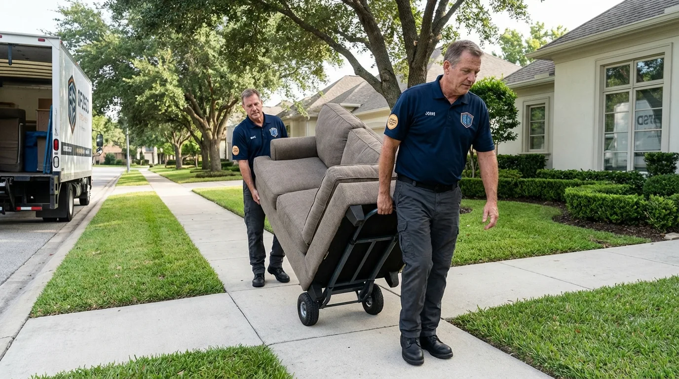 Local residential moving crew loading furniture in Grangeville, ID